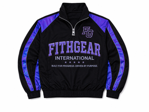 ชุดเสื้อกันลมผู้ชายสไตล์สปอร์ต FITHGEAR เสื้อแจ็คเก็ตแบบซิป ¼ ตัวสำหรับผู้ชาย สีดำ สีม่วง ผ้าซาติน สปอร์ต ระบายอากาศได้ดี ผลิตจากโพลีเอสเตอร์ เหมาะสำหรับใส่ในฤดูใบไม้ร่วง - Product Image 3