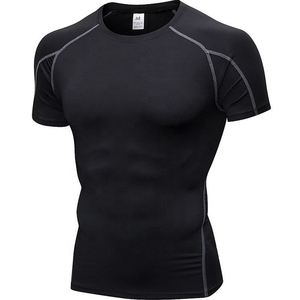 Camiseta Deportiva de Compresión de Manga Corta para Hombre, de Alta Elasticidad, con Estampado Personalizado, de Poliéster y Elastano, para Gimnasio, Entrenamiento, Fisicoculturismo - Product Image 4