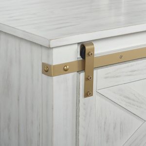 Consolle Rustica Bianca Anticata con Dettagli Dorati, 1 Pezzo, con Cassetto Contenitore, Tavolino da Divano per Arredamento Soggiorno - Product Image 6