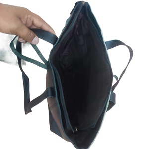 Sac fourre-tout en cuir véritable de haute qualité avec fermeture éclair, broderie, couleur unie, sac à main tendance pour femmes LHTB-0034 - Product Image 4