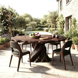 Modern Luxury Designer Handmade Customizable <b>Round</b> Natural Wood <b>Dining</b> <b>Table</b> <b>for</b> Home Villa Apartment Restaurant - Product Image 5
