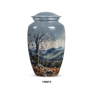Urne à fleurs noires pour cendres humaines Urne artisanale pour hommes et femmes Honore votre bien-aimé avec urne commémorative décorative - Product Image 1