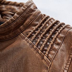 Veste en cuir pour homme personnalisée, très vendue, de haute qualité, style décontracté très populaire avec motif uni, logo sur le devant, fermeture éclair - Product Image 3