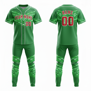 Conjunto de uniforme de béisbol de diseño personalizado, jersey con botones y pantalones para deportes de equipo - Product Image 4