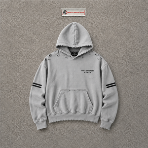 Sweat à capuche gris oversize pour homme avec poche avant et rayures sur les manches, style streetwear, motif graphique, polaire, décontracté, mode hiver - Product Image 5