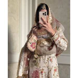 Beau haut pour femme-ensemble Plazzo et Dupatta pour la fête - Product Image 3