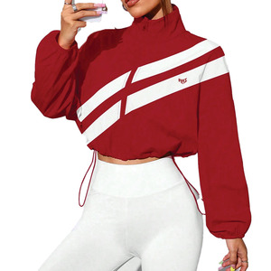 Women's Cropped Windbreaker <b>Jacket</b> Lightweight Zip Up Fitness Training Outerwear Breathable <b>Running</b> Gym Activewear Men's <b>Jackets</b> - Product Image 4