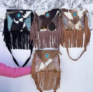 Sac à main en cuir de vachette à franges en fourrure de designer pour femmes, sac à bandoulière en cuir de vachette à franges en fourrure, sac à main élégant, cadeaux - Product Image 5