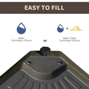 Ombrellone da Giardino Quadrato con Base in Acciaio Inox e Ferro per Patio, Ristorante, Hotel, Spiaggia - Consigliato per la Pioggia - Product Image 5