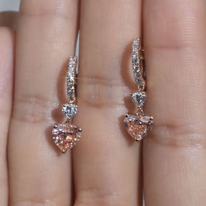 <b>Rose</b> <b>Gold</b> Plated 925 Silver Round Brilliant Cut Moissanite Minimalist <b>Stud</b> <b>Earrings</b> Unisex Romantic Wedding Jewelry Claw Setting - Product Image 3