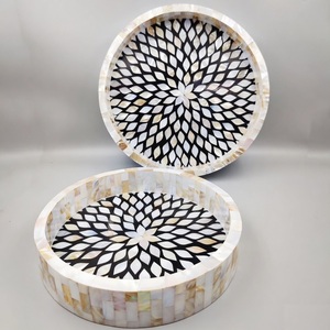 Elegant Style Serving Tray With Resin And <b>MOP</b> Inlay Design Personalized Dinnerware breakfast Foods And <b>Dry</b> Fruits Serving Tray - Product Image 1