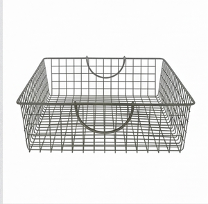 Premium Rectangular <b>Metal</b> Wire Storage Basket With Handles For Multi-Purpose Neatening And Organizing Kitchen Essentials - Product Image 1