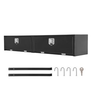 Cassetta Portautensili per Camion in Acciaio al Carbonio Nero 72x13x16 Pollici, Impermeabile con Doppia Porta e Chiusura a Chiave - Product Image 1