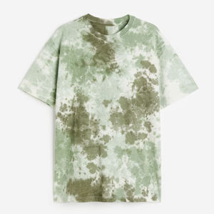 T-shirt Homme 100% Coton Épais Coupe Classique Personnalisable Logo Design Délavé Effet Vieilli Graphique Vierge Gaufré Respirant - Product Image 1