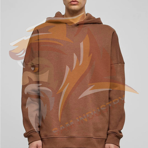 Vêtements d'hiver à manches longues, sweats à capuche pour hommes, style hip-hop, pull-over 100% coton, surdimensionné, logo personnalisé imprimé, sweats en molleton - Product Image 6