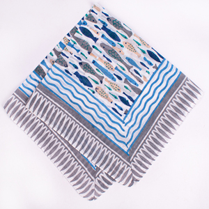 Newest Cotton Fish Pattern Multi <b>Colour</b> Bandana Square Scarf Best Summer Multifunctional Boho Neckerchief Tote Tie Wrap - Product Image 6