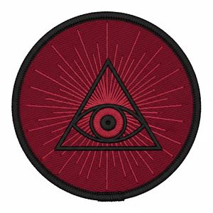 Parche Bordado de Compás Masónico y Escuadra, Rojo, de Sarga, Insignia de la Francmasonería, Emblema de Bullion, Aplique para Uniforme Ritual, Emblema Cosido - Product Image 3