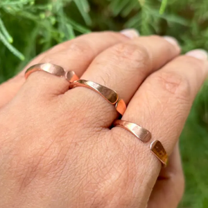 Premium Wholesale Hand Forged Pure Copper Open Cuff <b>Ring</b> <b>Magnetic</b> Health Relief Jewelry Hammered Flattened Ends Pattern - Product Image 2