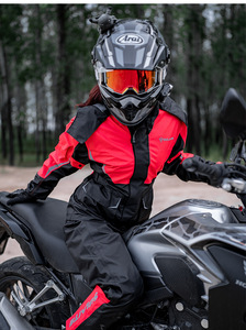 Veste de moto pour homme SULAITE, noire, manches longues, coupe-vent, polyester, combinaison de conduite hivernale avec capuche et poches - Product Image 4