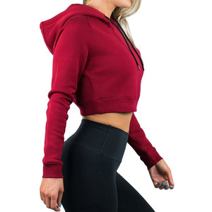 Pakistan Made 100% Cotton <b>Women</b> Crop <b>Top</b> Hoodie Long Sleeve Pullover with Pocket <b>Winter</b> Quick Dry for Outdoor Activities - Product Image 5