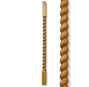 Balaustres de Madera de Roble Rojo, Diseño Espiral, Ecológicos y Duraderos para Escaleras y Balcones Modernos y Tradicionales - Product Image 1