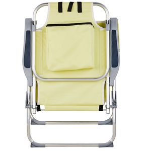 Sedia da Spiaggia Gialla 63*70*99cm, Capacità di Carico 100kg, Tessuto Oxford Rinforzato, Supporti in Alluminio Bianco Argento, Portata 100kg - Product Image 3