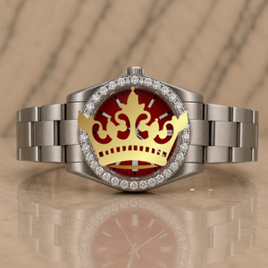 Factory Wholesale Women's Jewelry Watch Stainless Steel Red Dial Diamond Watch - Product Image 1