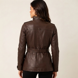 Chaqueta de Cuero para Mujer de Alta Calidad, Ropa Urbana, Chaqueta de Cuero para Mujer Hecha con Textura de Cuero Suave y Costuras Duraderas - Product Image 2