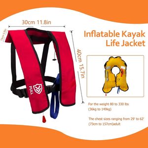 Gilet de sauvetage gonflable automatique/manuel pour kayak, pour adultes, sports nautiques en plein air, soutien du fabricant - Product Image 3
