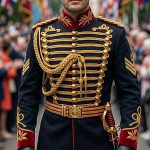 Veste militaire traditionnelle de style hussard 100% coton pas chère pour hommes, idéale pour les reconstitutions historiques et les événements - Product Image 2