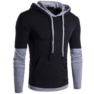 Sweat-shirt à capuche color block pour homme, manches classiques, style automne, en coton tricoté French Terry - Product Image 2