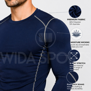 2026 New Custom Lightweight Breathable <b>Compression</b> <b>Shirt</b> <b>Men</b> Performance Gym Wear Moisture Wicking Athletic Base Layer Quick Dry - Product Image 6