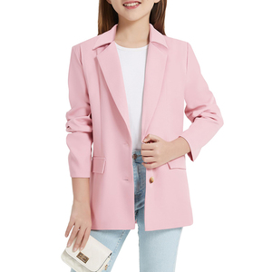High Quality Long Sleeve Notched Lapel Custom School Uniform Youth Formal Suit Coat <b>Girls</b> <b>Blazer</b> <b>Jacket</b> - Product Image 1