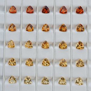 Piedras preciosas sueltas semipreciosas facetadas de corte brillante de trillón de citrino Natural de 10mm para anillos de compromiso y boda, la mejor colección - Product Image 2
