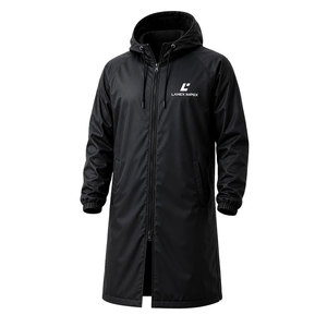 Veste parka de bain imperméable personnalisée avec capuche, doublure en micro polaire, séchage rapide, coupe-vent, longue robe de change pour la natation et les activités de plein air - Product Image 1