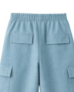 Pantalones Deportivos Cargo de Pierna Ancha Color Azul Cielo para Mujer, Cintura Elástica, Pantalones Casuales de Felpa, Corte Holgado, Ropa Urbana, Cómodos para Invierno - Product Image 3