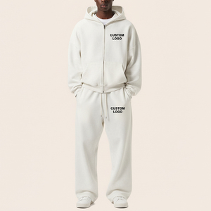 Conjunto de 2 piezas de chándal vintage con capucha y lavado ácido, personalizado, de moda, con cordón ajustable y logo personalizado para hombre - ¡Venta caliente! - Product Image 4