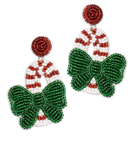 Handcrafted Glass Seed Beads <b>Cute</b> Butterfly Embroidery <b>Earrings</b> Customized Game day college <b>earrings</b> manufactured in India - Product Image 1