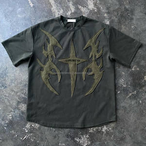 เสื้อถักผ้าคอตตอนขนาดใหญ่สำหรับผู้ชายและผู้ชายเสื้อยืดมีน้ำหนักไม่มากเย็บปักโลโก้ออกแบบได้ตามต้องการ - Product Image 6