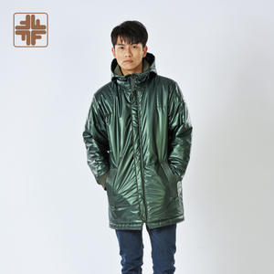 High Quality Winter Windproof Men's <b>Stand</b> Collar Canvas Quilted Jacket Blank Polyester Polyurethane Hood Coated High Street - Product Image 1
