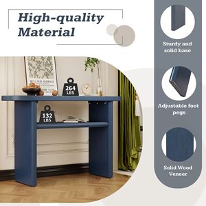 Table console élégante et minimaliste avec des bords arrondis et une étagère robuste pour l'entrée ou le salon - Product Image 6