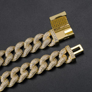 Collar de Cadena Cubana de Plata 925 Chapado en Oro Rosa para Mujer con Cristales de Imitación, Gargantilla de Lujo para Uso Diario - Product Image 5