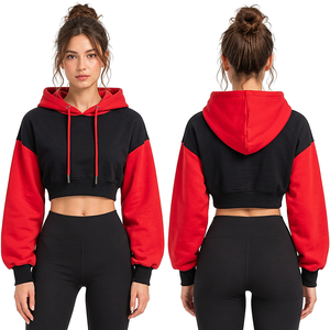 Fabricante de sudaderas cortas para mujer, proveedor mayorista de ropa con capucha personalizada, ropa de marca privada para marcas - Product Image 2
