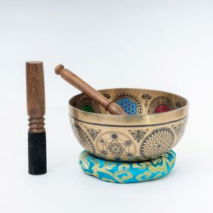Cuenco Tibetano NBTE de Metal Martillado a Mano con Grabados Finos y Temática Budista, Ideal como Vajilla - Product Image 2