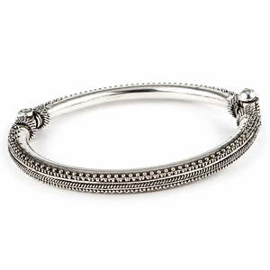 Pulseras de Plata Lisa Plateada Estilo Bohemio Cristiano Indio, Exportador Mayorista de Joyería de Plata de Rajasthan - Product Image 3