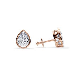 Pendientes de Oro Sólido de 18K con Diamantes de Laboratorio con Corte Pera para Mujer, Certificados por GIA, Estilo Clásico para Boda - Product Image 1