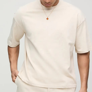 oversized loose fit <b>tshirt</b> men boxy drop shoulder heavy cotton streetwear blank <b>tshirt</b> bulk order supplier - Product Image 1