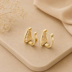 22K Yellow Gold Traditional Jhumka Earrings Ethnic Designer Fine Jewelry Party Wear Ear Drops - Product Image 2