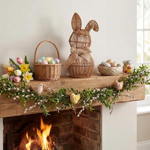 Conejo decorativo de ratán para la Pascua, ideal para decoración del hogar y fiestas, estatua de conejo tejida de primera calidad. - Product Image 3