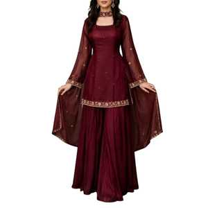 Robes Anarkali traditionnelles punjabies, vêtements indiens et pakistanais, couleurs personnalisées, robe ethnique évasée, collection mariage - Product Image 1